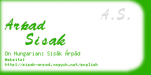 arpad sisak business card